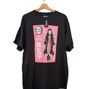 NWT Hot Topic Demon Slayer Nezuko Kamado T-Shirt XL Black Anime Graphic Tee Mens